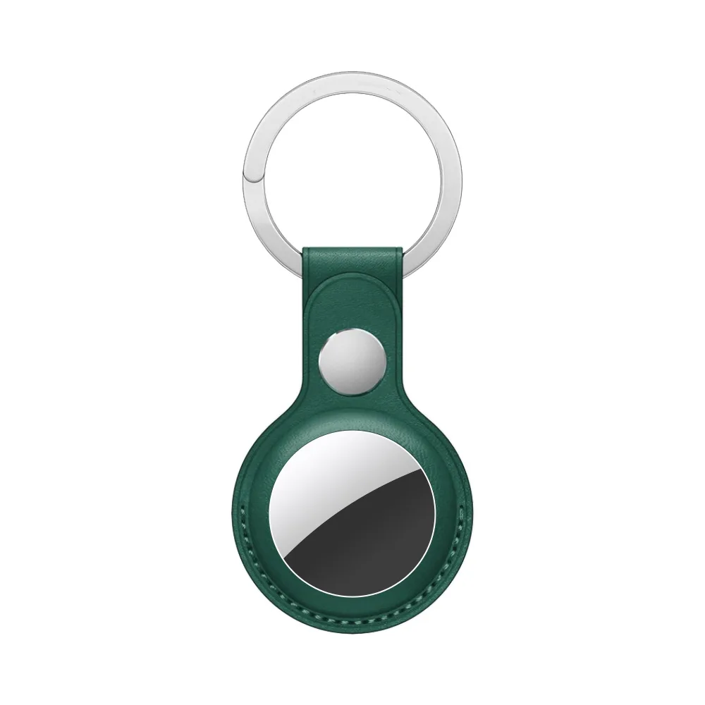 Porte-clés AirTag en Cuir Vert
