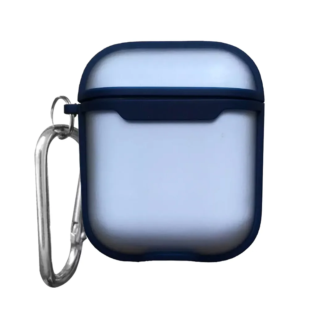 Protection Silicone Transparent pour Boitier AirPods 1er & 2e Génération Bleu