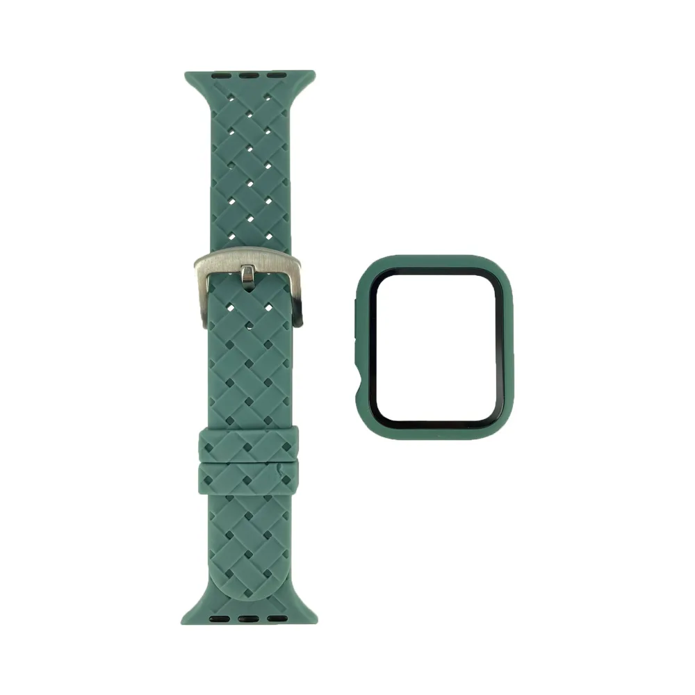 Protection Silicone pour Apple Watch 38mm avec Bracelet Boucle Gris