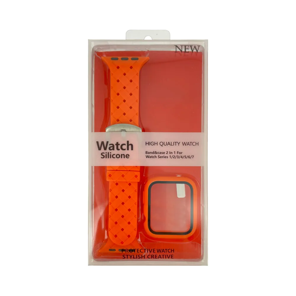 Protection Silicone pour Apple Watch 40mm avec Bracelet Boucle Orange — vue 2