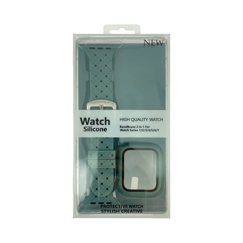 Protection Silicone pour Apple Watch 42mm avec Bracelet Boucle Gris — vue 2