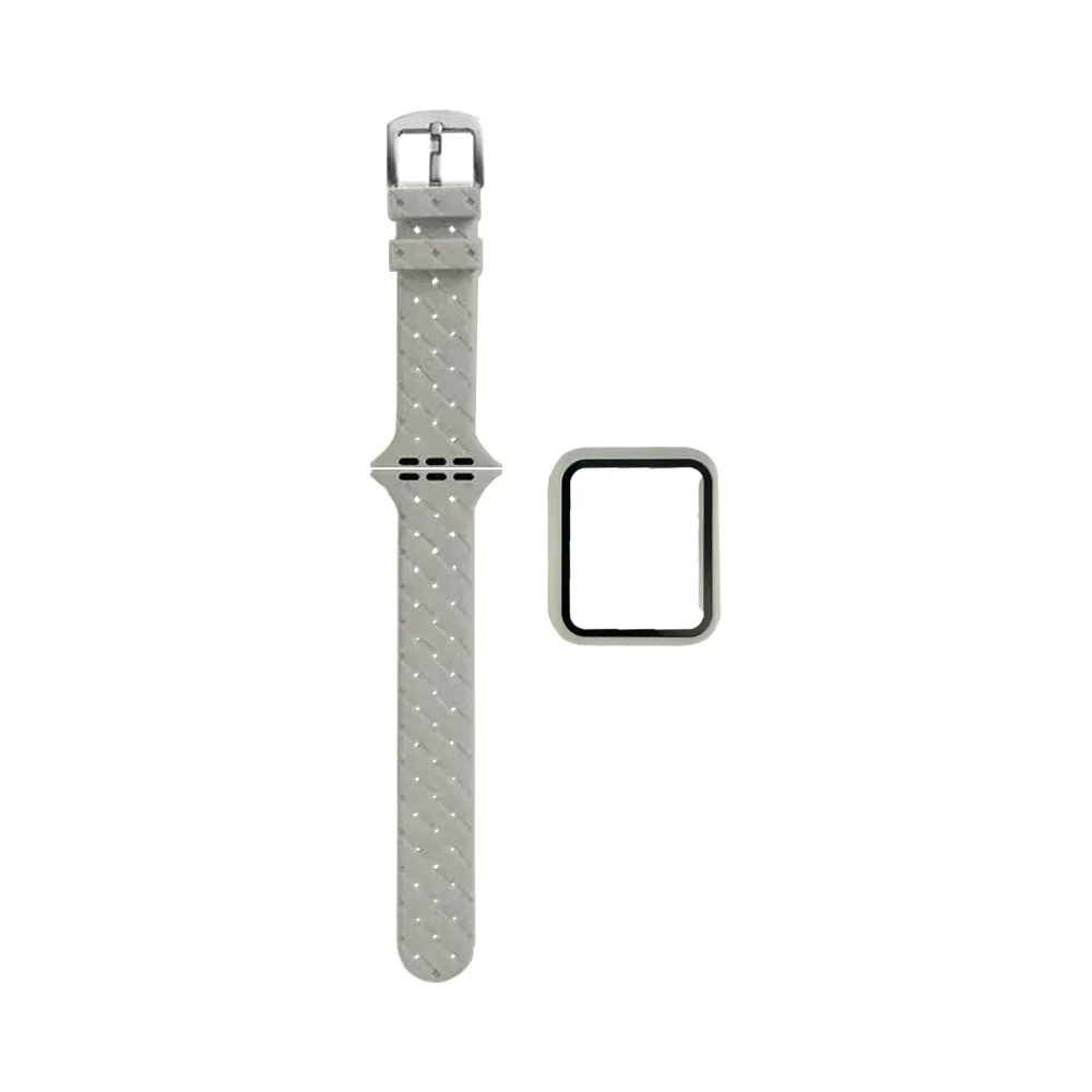 Protection Silicone pour Apple Watch 41mm avec Bracelet Boucle Blanc