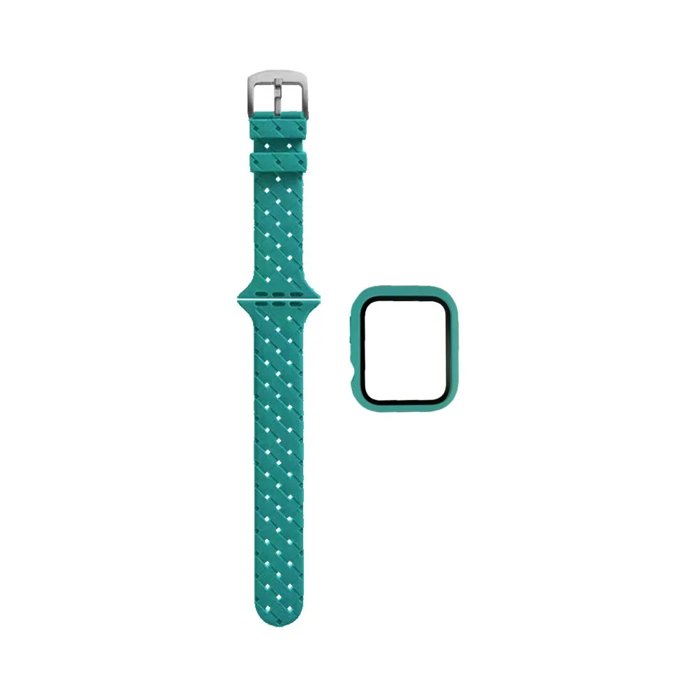 Protection Silicone pour Apple Watch 38mm avec Bracelet Boucle Bleu Clair
