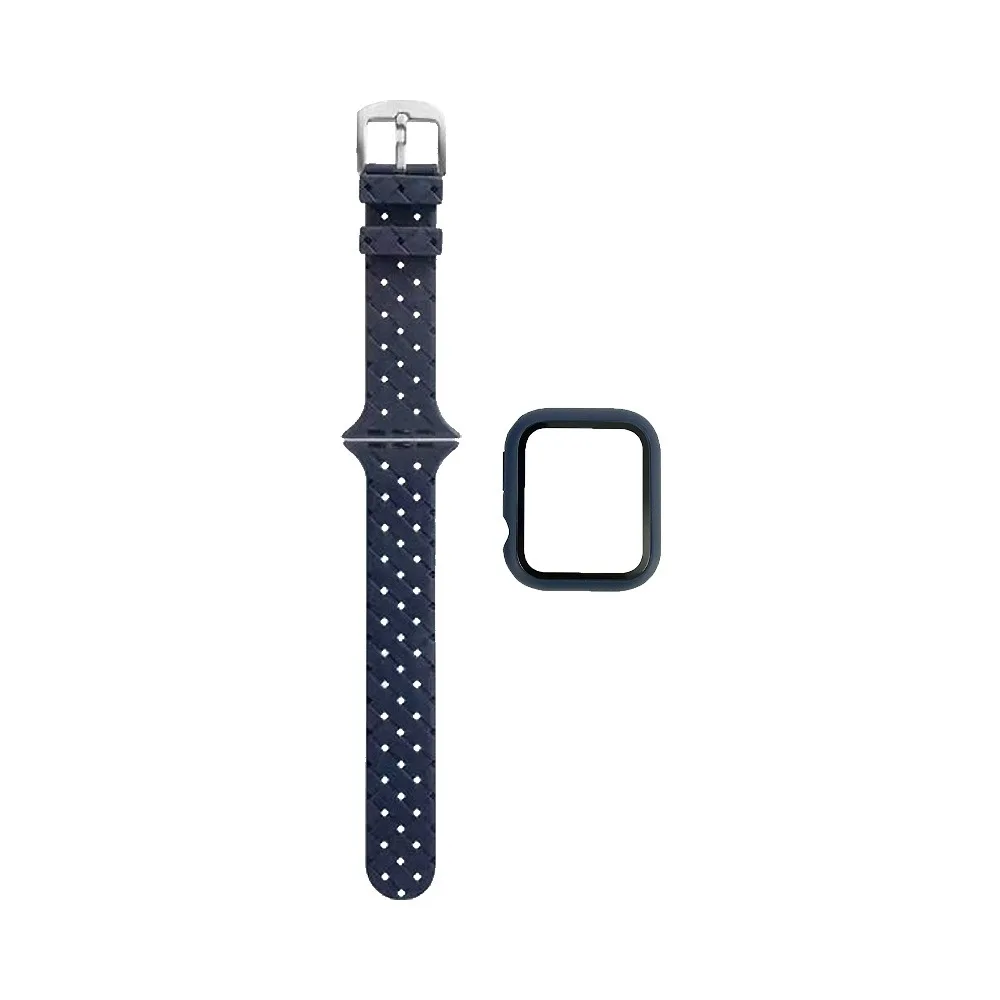 Protection Silicone pour Apple Watch 42mm avec Bracelet Boucle Bleu Marine