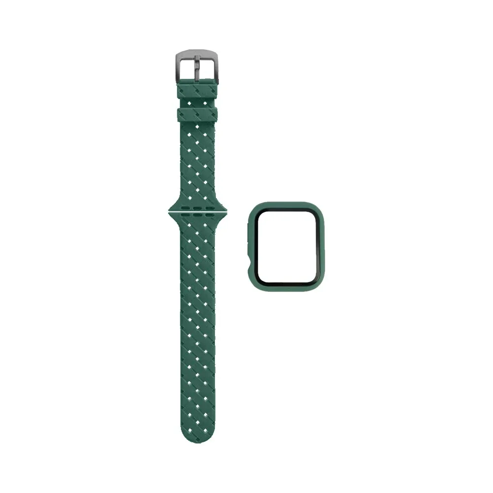Protection Silicone pour Apple Watch 42mm avec Bracelet Boucle Gris