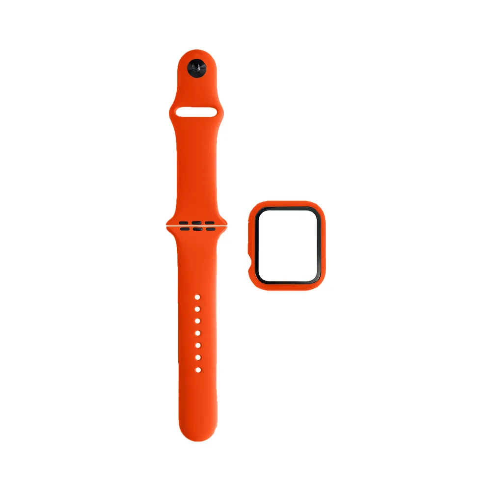 Protection Silicone pour Apple Watch 38mm avec Bracelet Sport Orange
