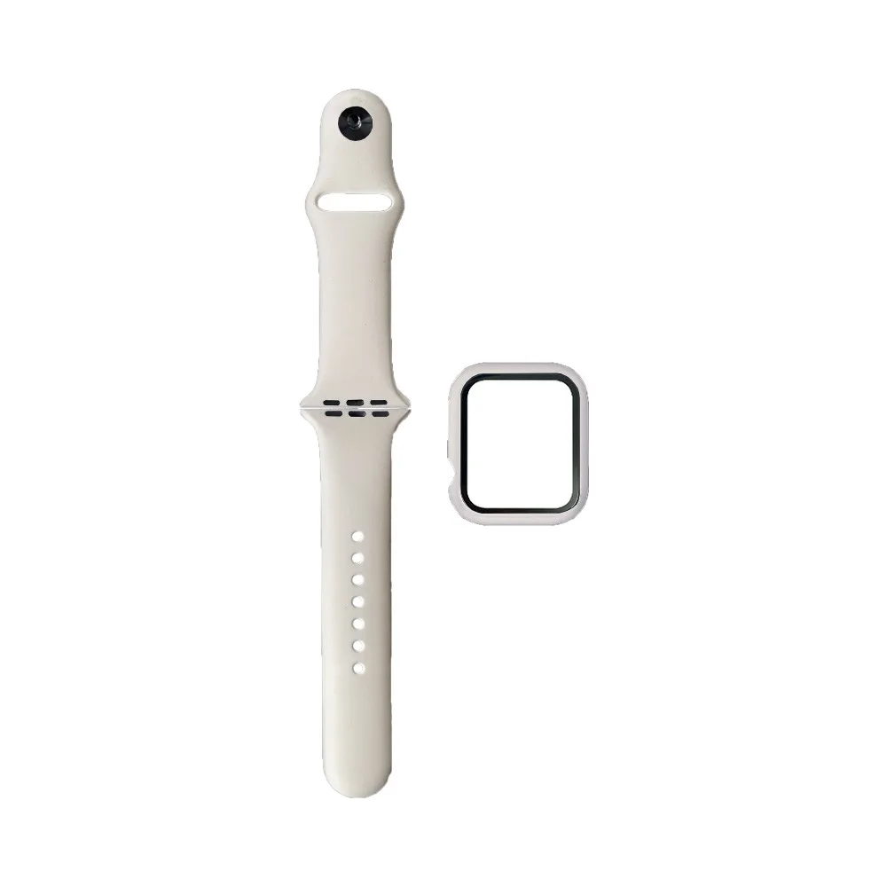 Protection Silicone pour Apple Watch 42mm avec Bracelet Sport Blanc