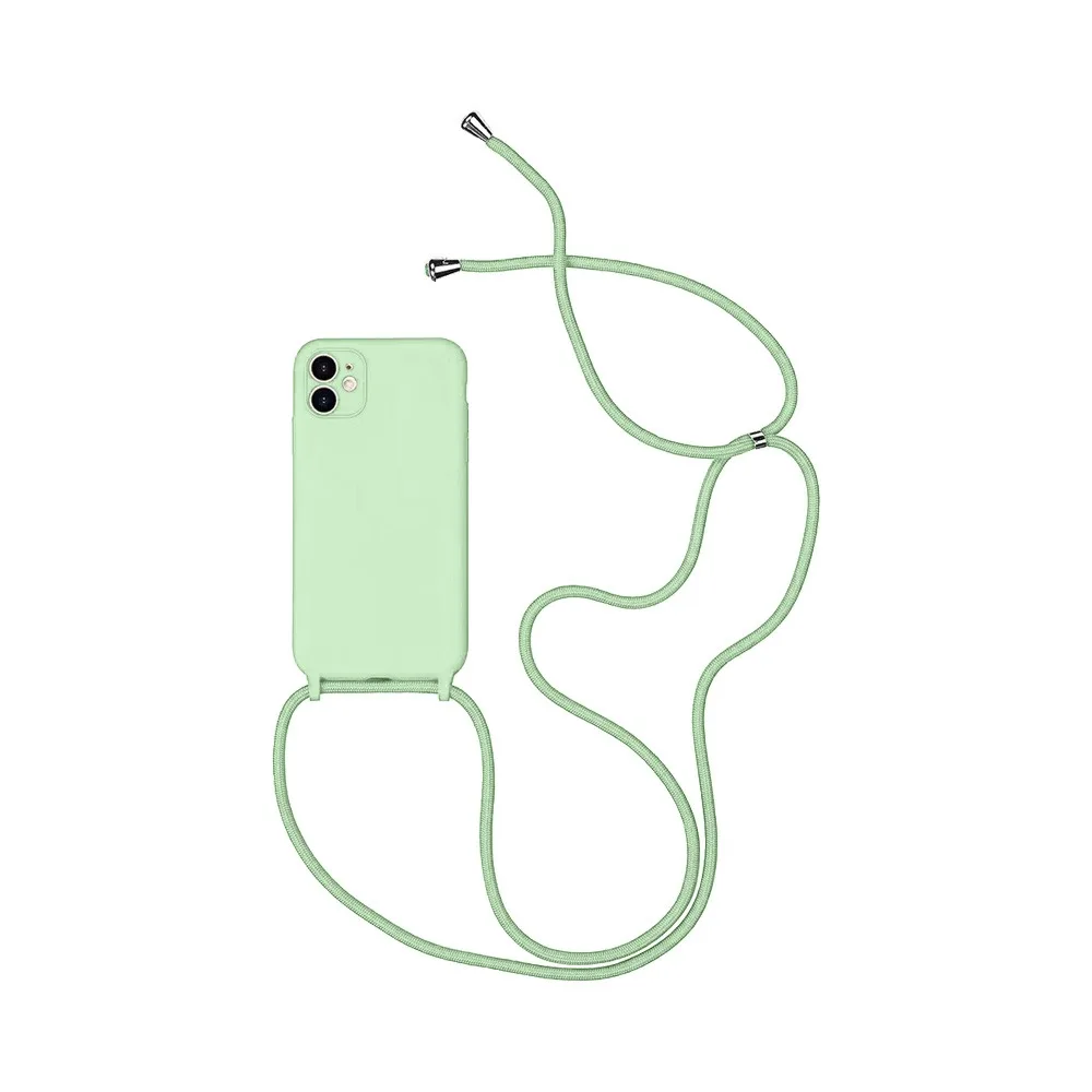 Coque Silicone avec Cordon Apple iPhone 12 Vert