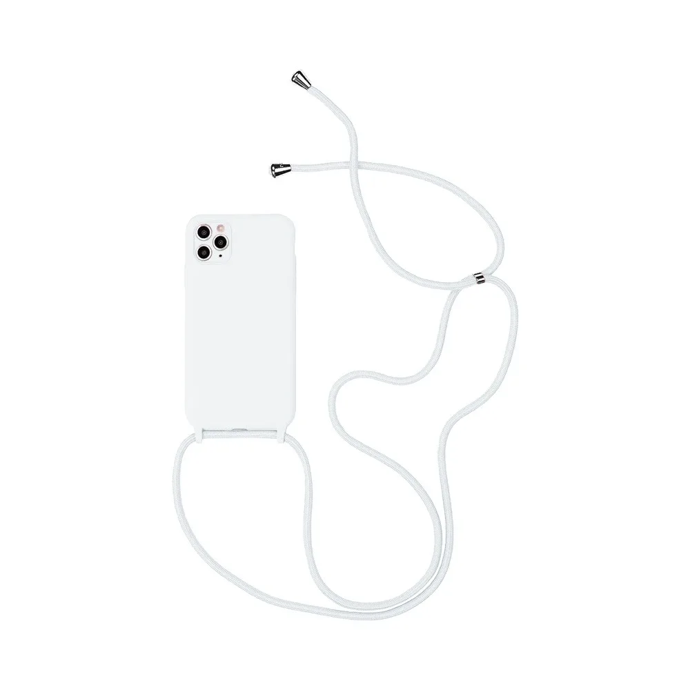 Coque Silicone avec Cordon Apple iPhone 11 Pro Blanc