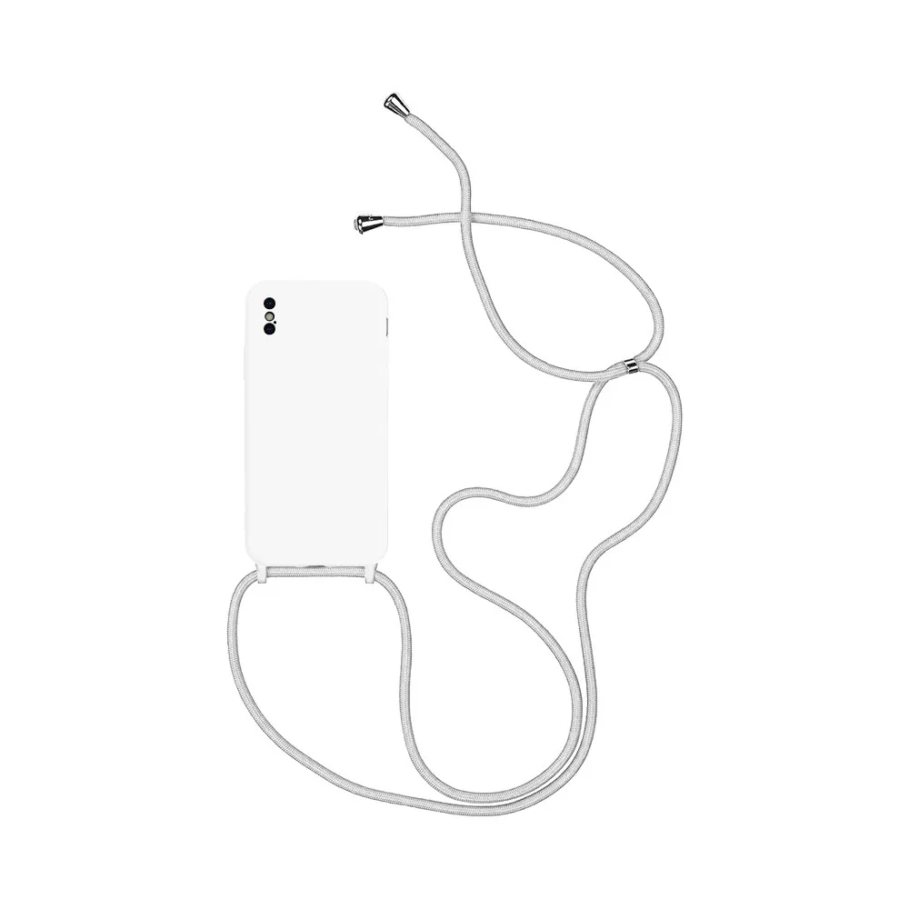 Coque Silicone avec Cordon Apple iPhone X & XS Blanc