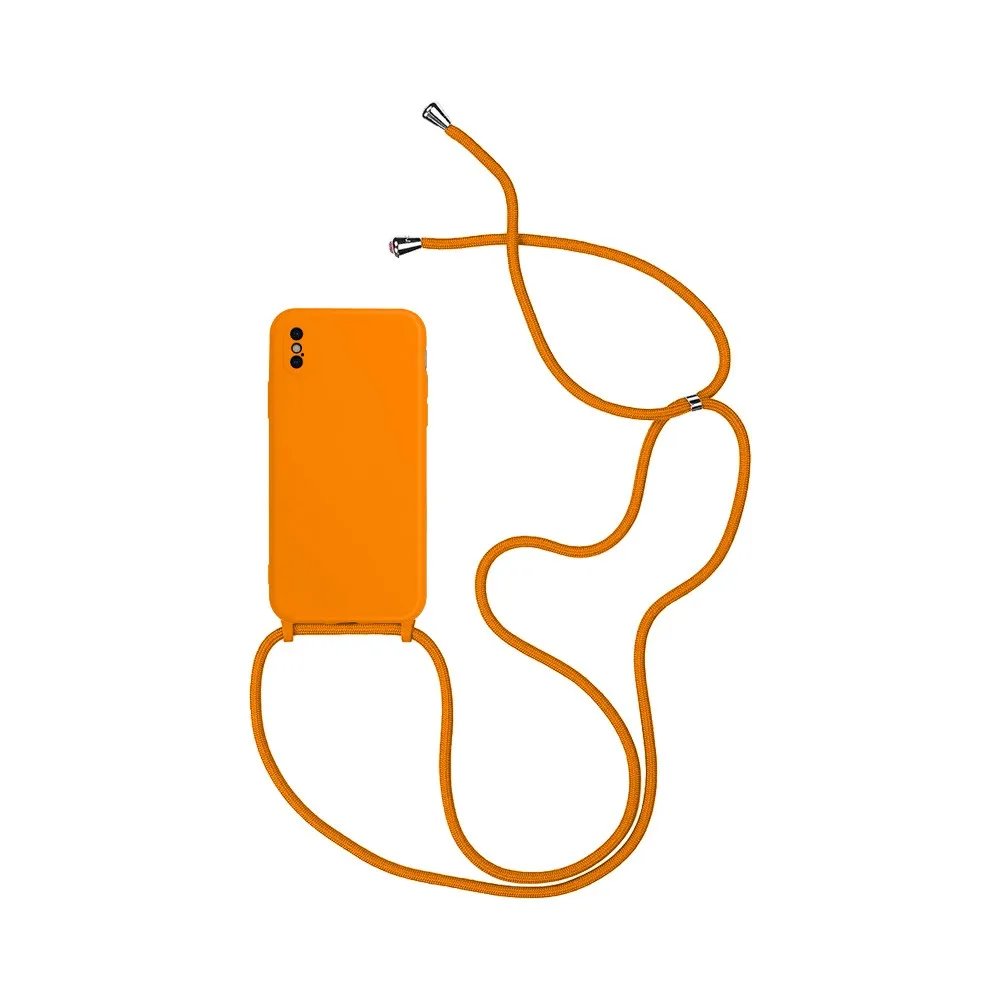 Coque Silicone avec Cordon Apple iPhone X & XS Orange