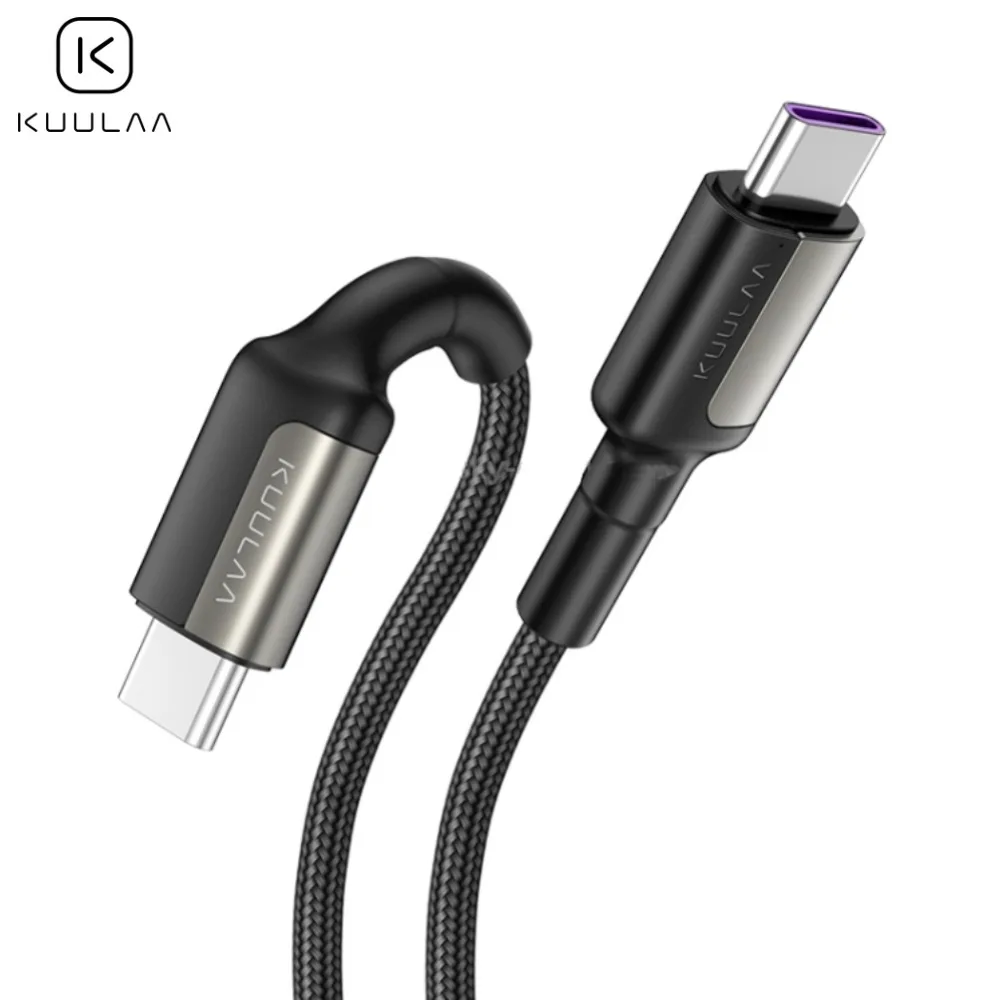 Câble Data USB-C vers USB-C Kuulaa PD 60W (2m) Gris — vue 2