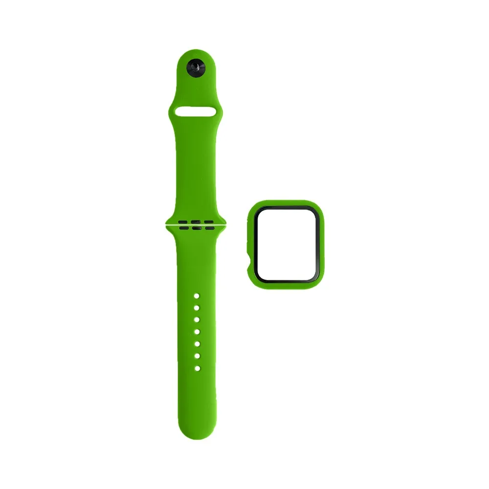 Protection Silicone pour Apple Watch 38mm avec Bracelet Sport Vert Pomme