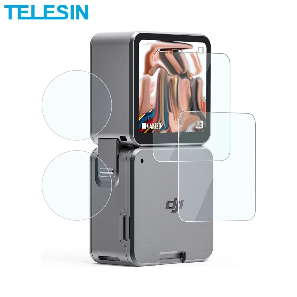 Verre Trempé Classique TELESIN pour DJI Action 2 (2x Écran + 2x Lentille) Transparent — vue 2