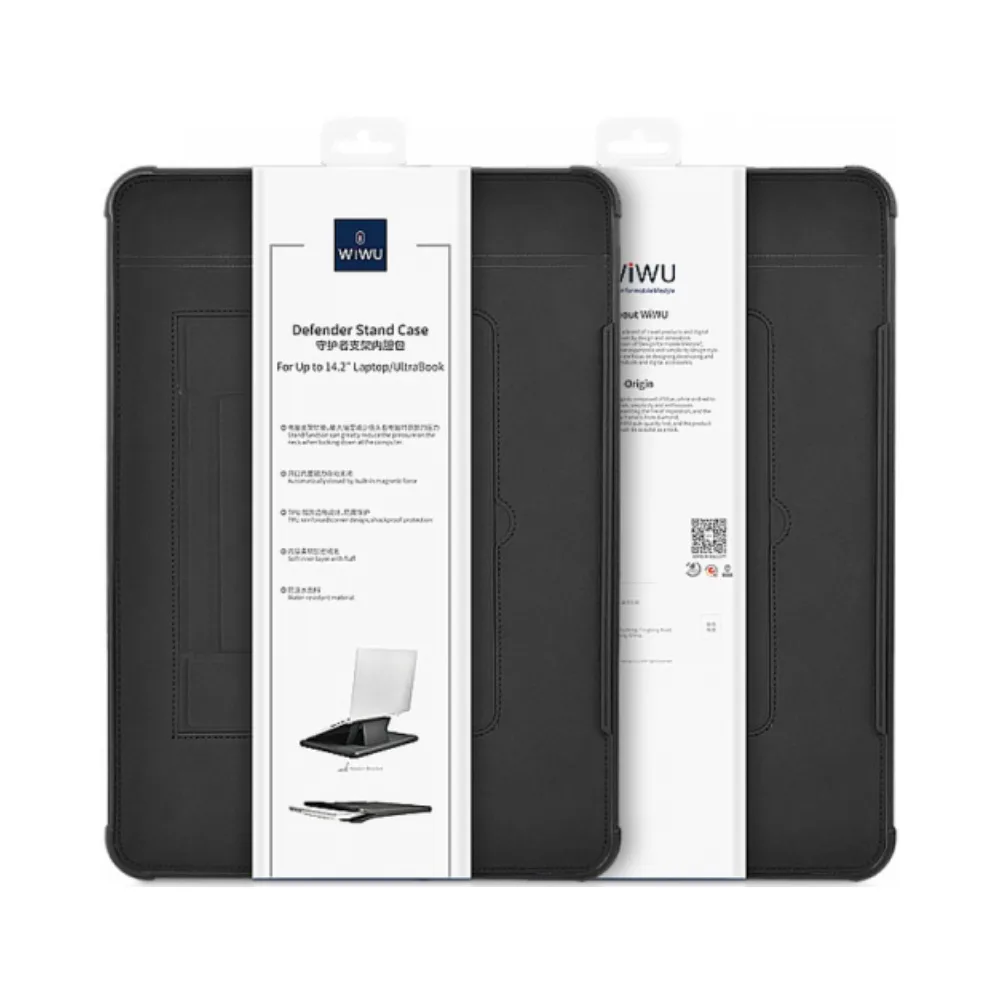 Housse de Protection pour PC Portable Wiwu Defender avec Support pour MacBook 14.2" Noir — vue 3