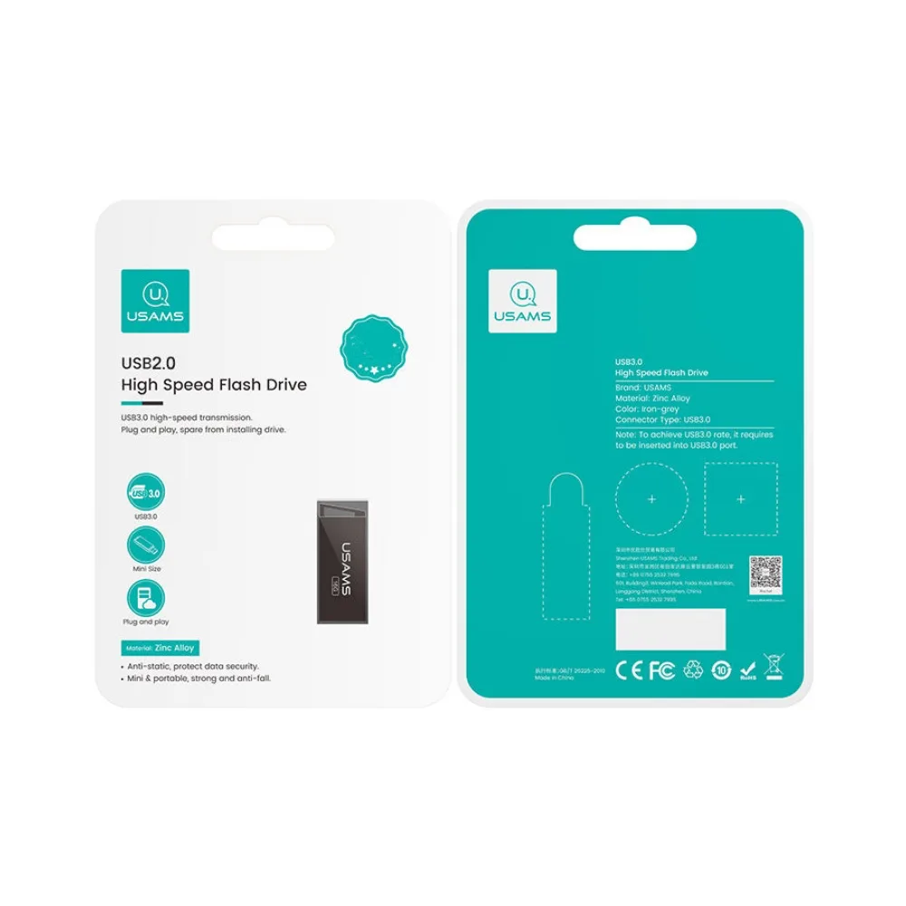 Clé USB Usams Type C + USB 3.0 (16GB) Noir — vue 2