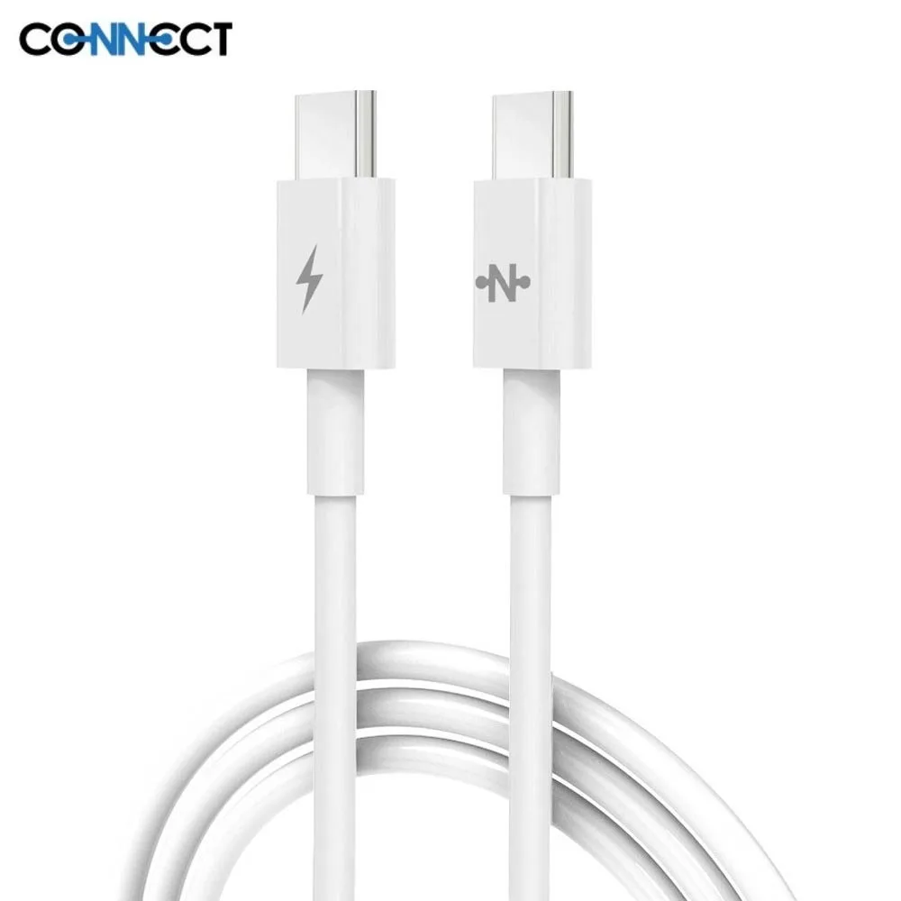 Câble Data USB-C vers USB-C CONNECT 60W (1m) Blanc