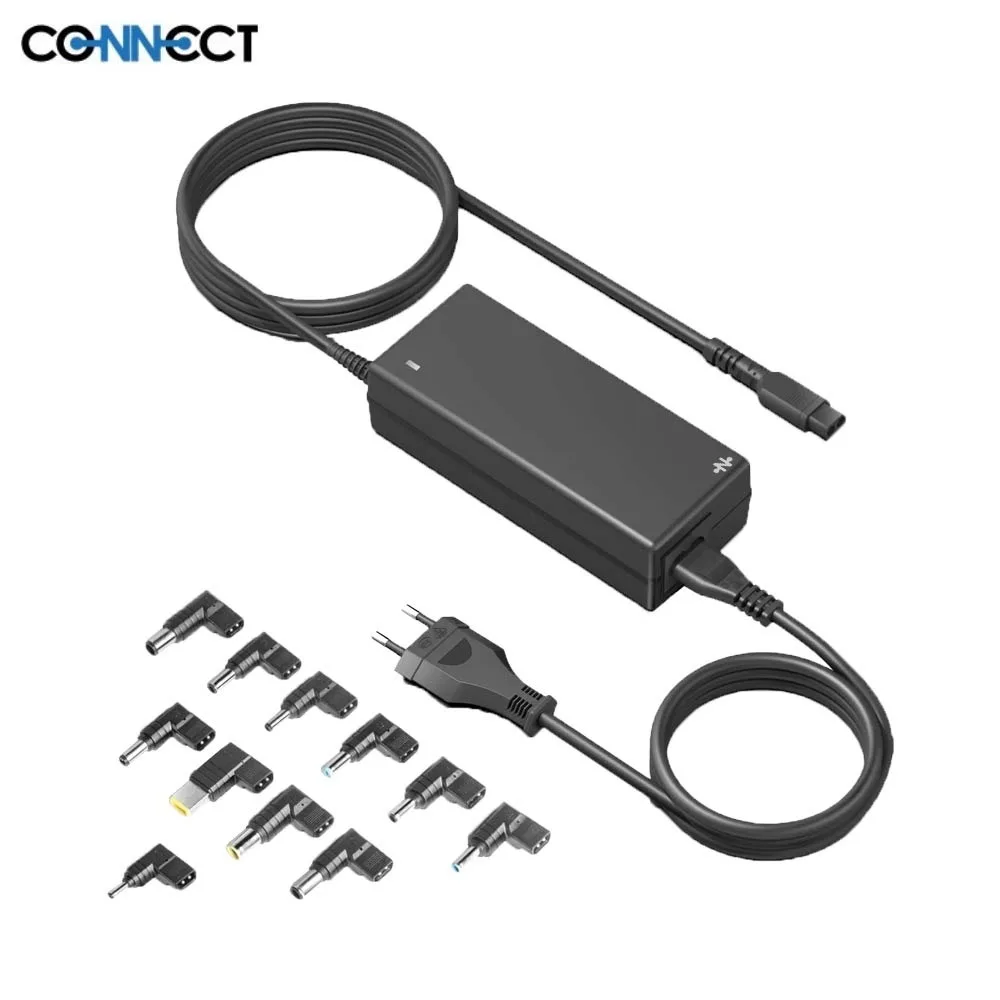 Chargeur Universel pour PC Portable CONNECT 90W (17 Embouts avec Indicateur LED)