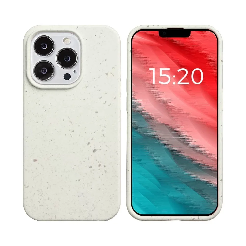 Coque Bambou Biodégradable PROTECT pour Apple iPhone 14 Pro Blanc