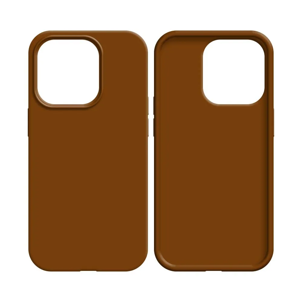 Coque Silicone Compatible pour Apple iPhone 14 Marron