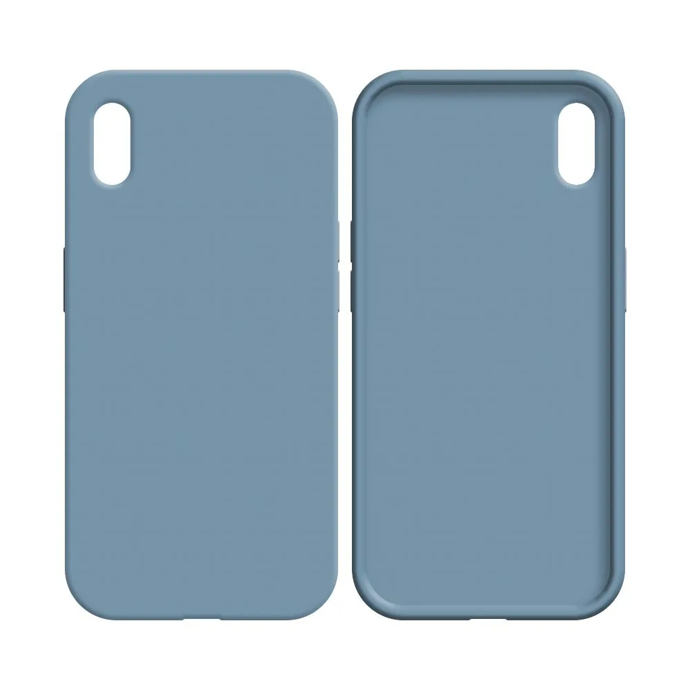 Coque Silicone Compatible pour Apple iPhone X & XS Bleu Acier