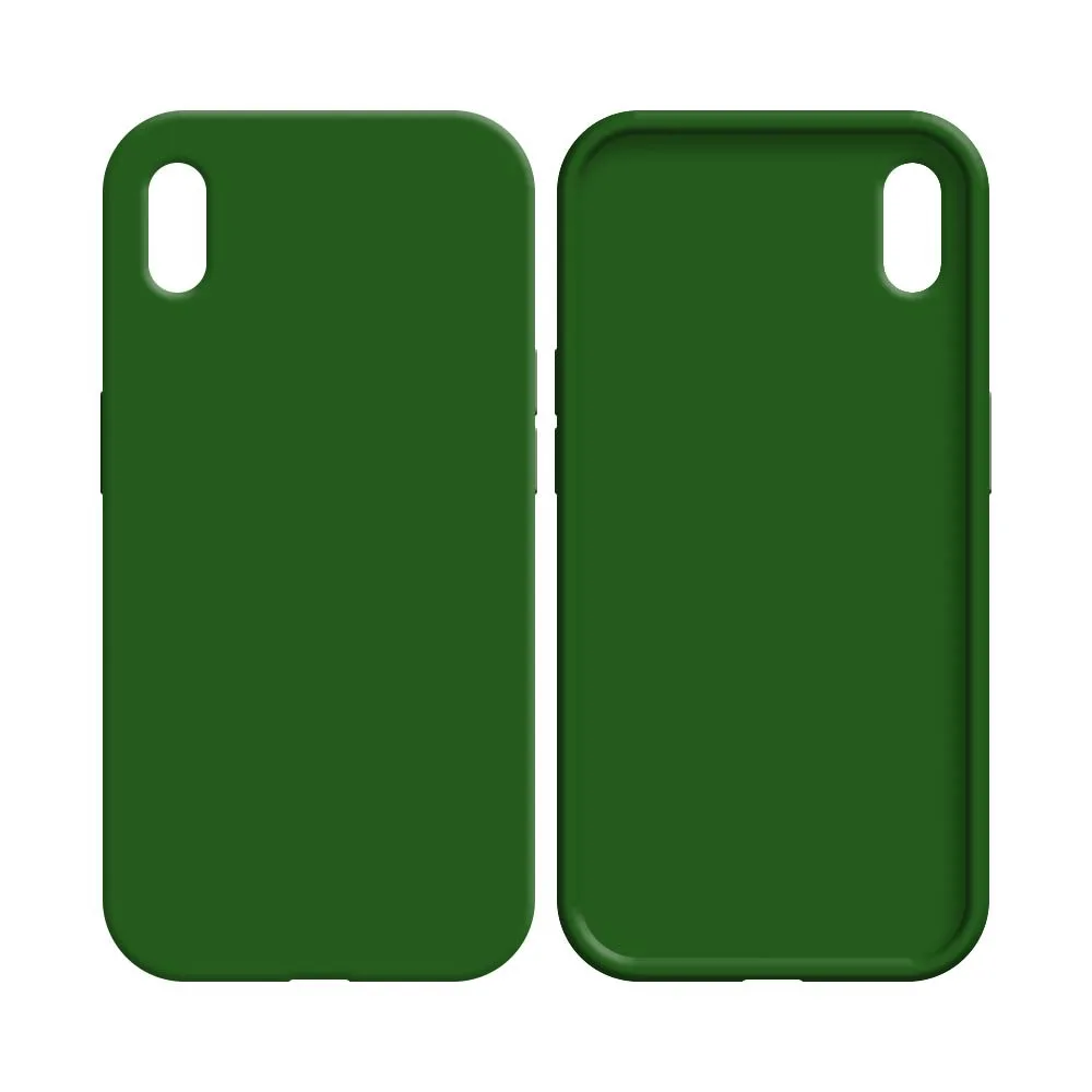 Coque Silicone Compatible pour Apple iPhone X & XS Vert Foncé