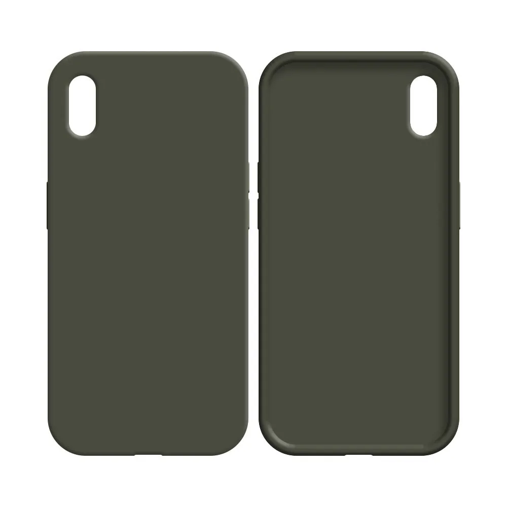 Coque Silicone Compatible pour Apple iPhone XR Gris Foncé