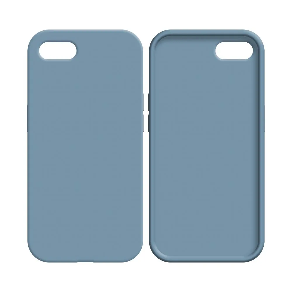 Coque Silicone Compatible pour Apple iPhone 7, 8, SE 2 & SE 3 Bleu Acier