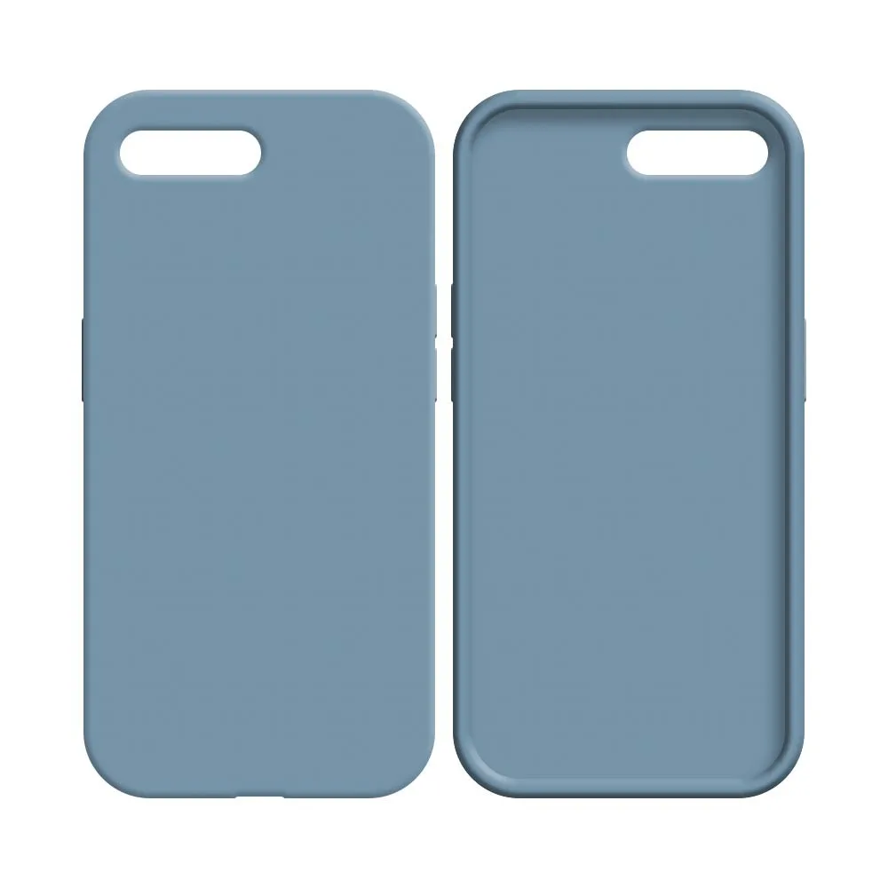 Coque Silicone Compatible pour Apple iPhone 7 Plus & 8 Plus Bleu Acier