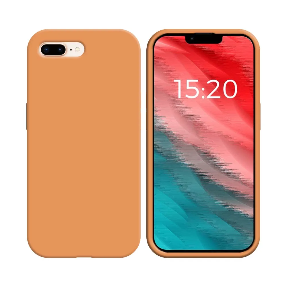 Coque Silicone Compatible pour Apple iPhone 7 Plus & 8 Plus Corail