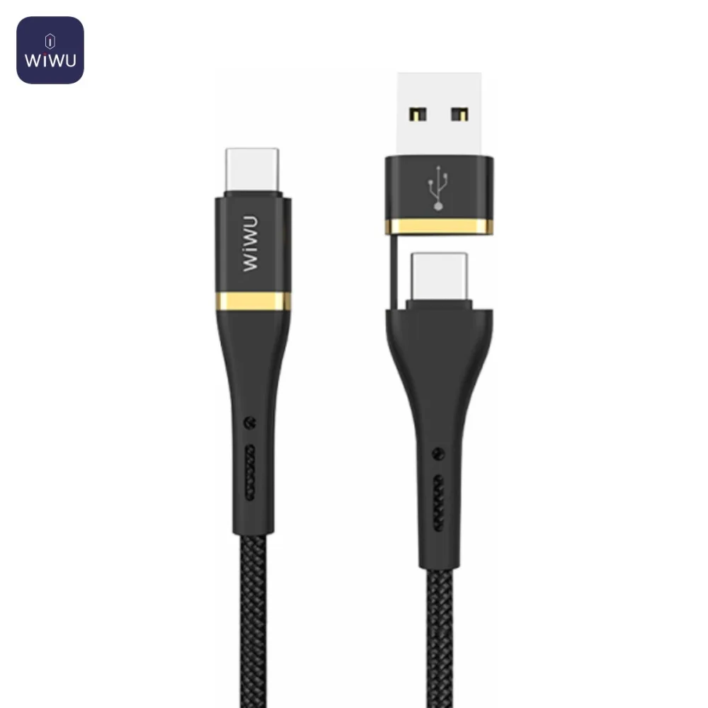 Câble Data Multi Wiwu Type-C vers USB + Type-C (1.2m) Noir