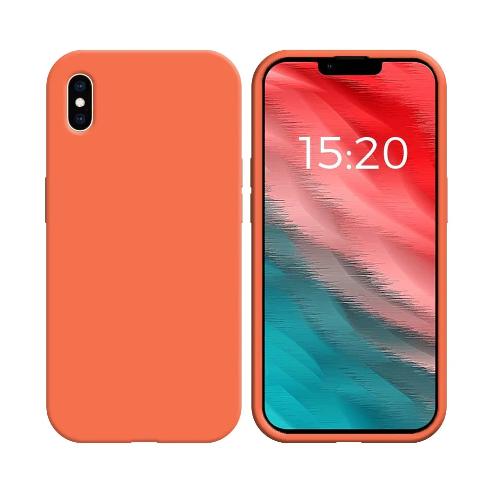 Coque Silicone Compatible pour Apple iPhone X & XS Orange