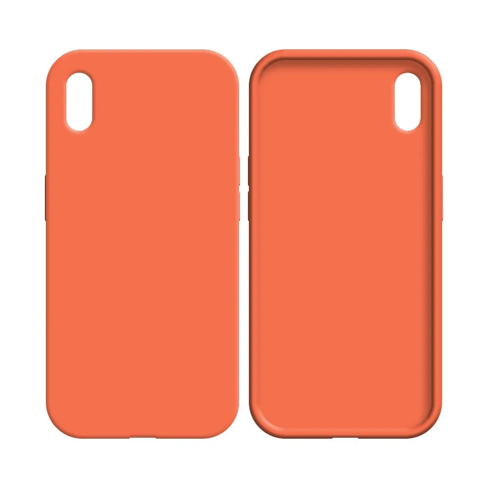 Coque Silicone Compatible pour Apple iPhone X & XS Orange — vue 2