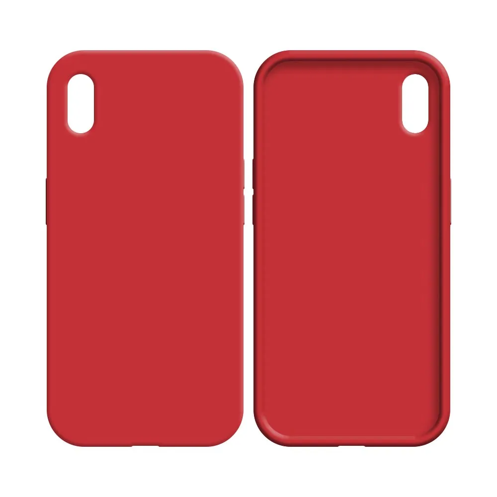 Coque Silicone Compatible pour Apple iPhone X & XS Rouge