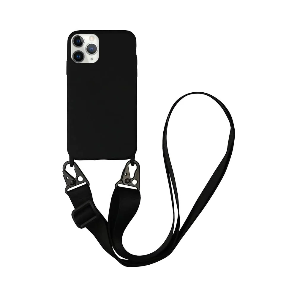 Coque Silicone avec Bandoulière Apple iPhone 11 Pro (#1) Noir