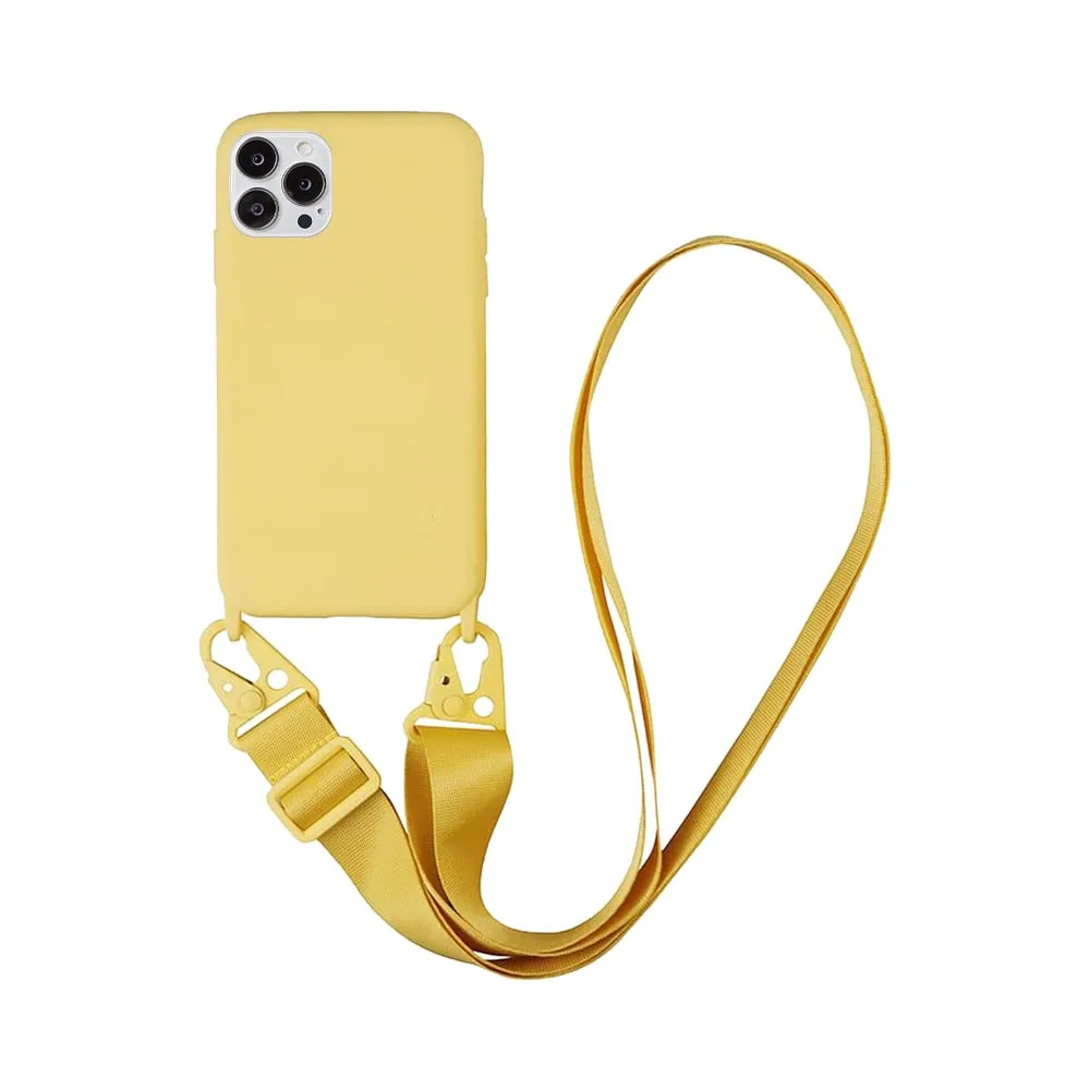 Coque Silicone avec Bandoulière Apple iPhone 13 Pro Max (#14) Jaune