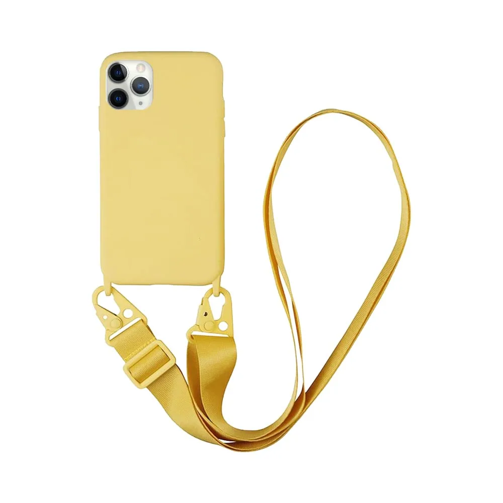 Coque Silicone avec Bandoulière Apple iPhone 11 Pro Max (#14) Jaune