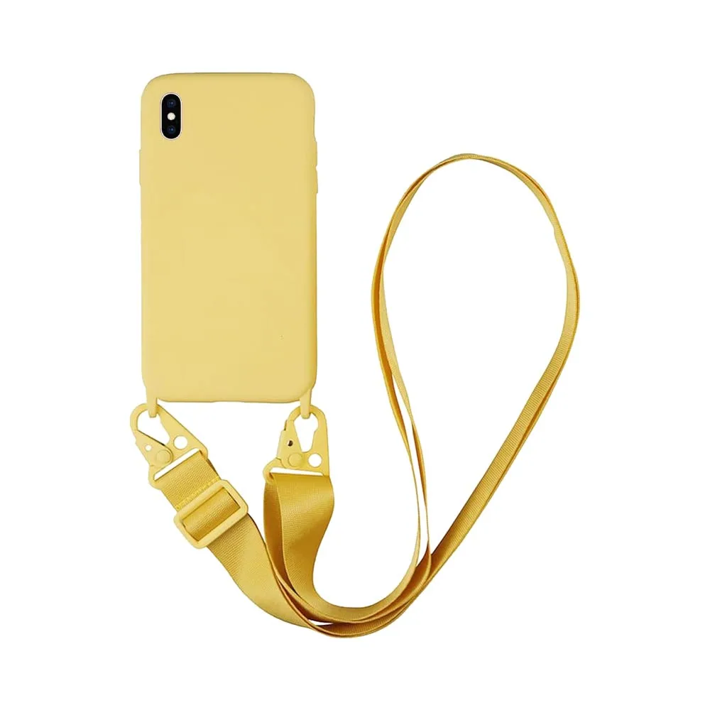 Coque Silicone avec Bandoulière Apple iPhone XS Max (#14) Jaune