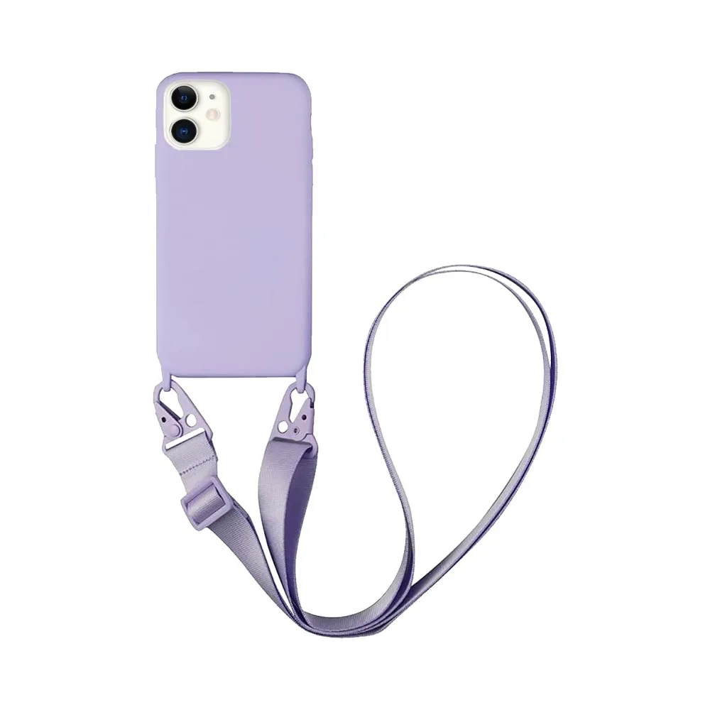 Coque Silicone avec Bandoulière Apple iPhone 11 (#15) Violet Clair