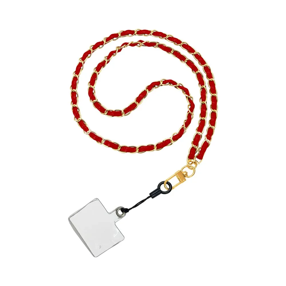 Tour de Cou Universel pour Smartphone en Cuir A7 Rouge