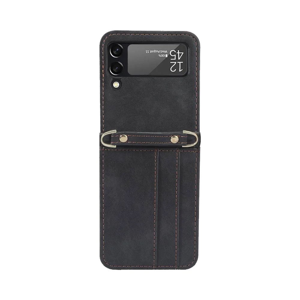Housse de Protection Samsung Galaxy Z Flip 4 5G F721 avec Lanière Noir — vue 2