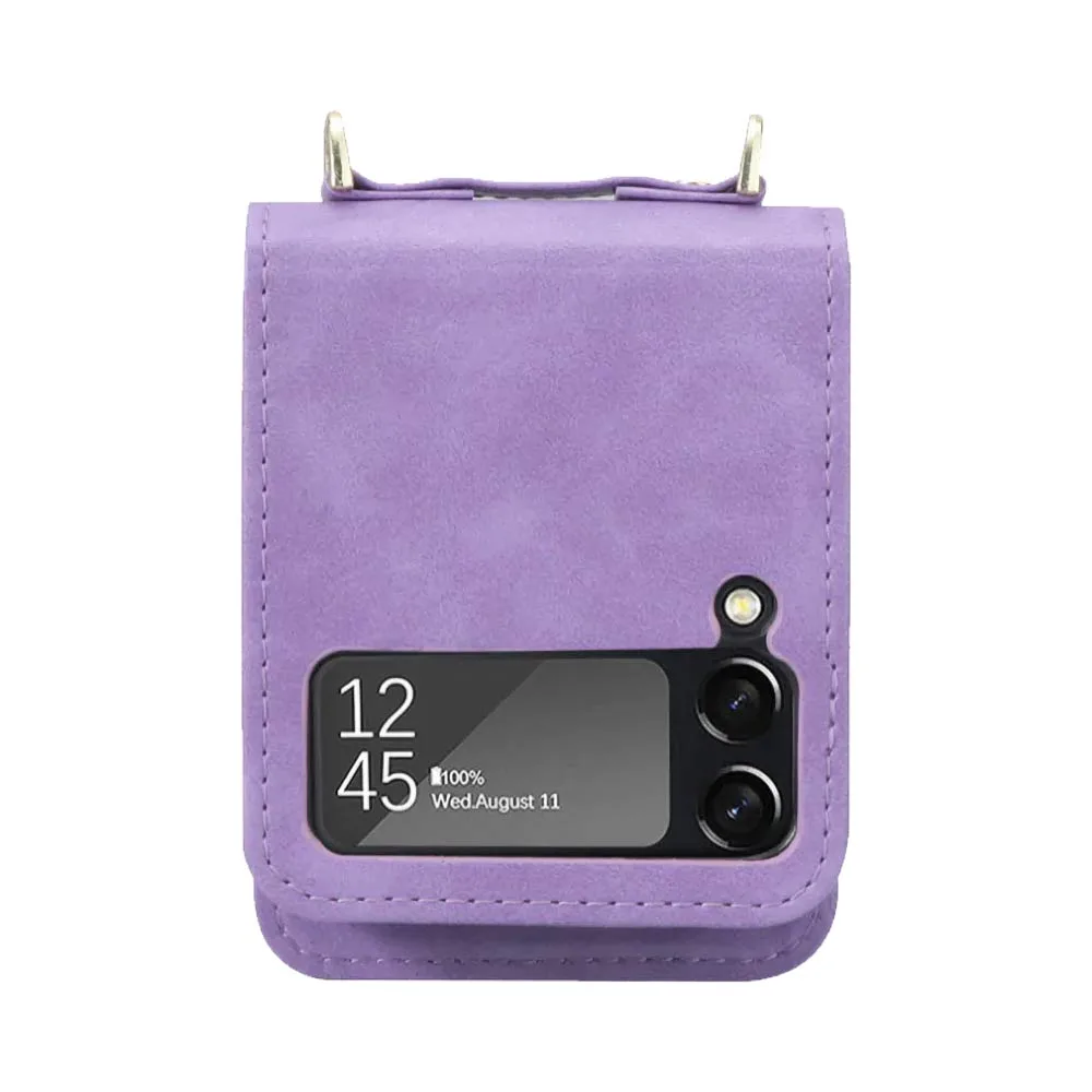 Housse de Protection Samsung Galaxy Z Flip 4 5G F721 avec Lanière Violet — vue 3
