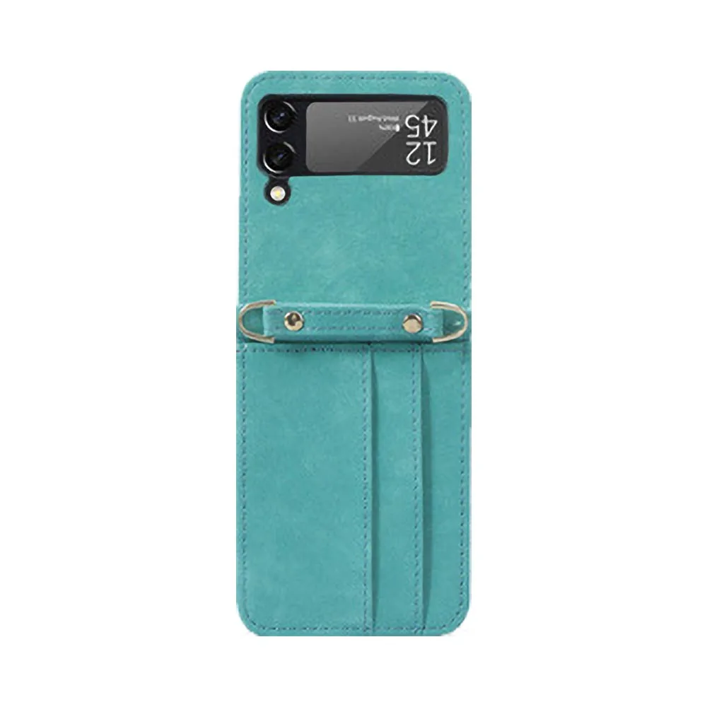 Housse de Protection Samsung Galaxy Z Flip 5 5G F731 avec Lanière Bleu — vue 2