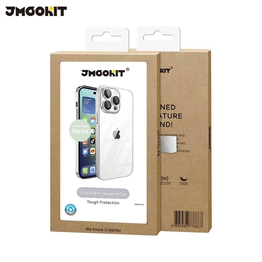 Coque de Protection Crystal Glass JMGOKIT pour Apple iPhone 13 Pro Argent