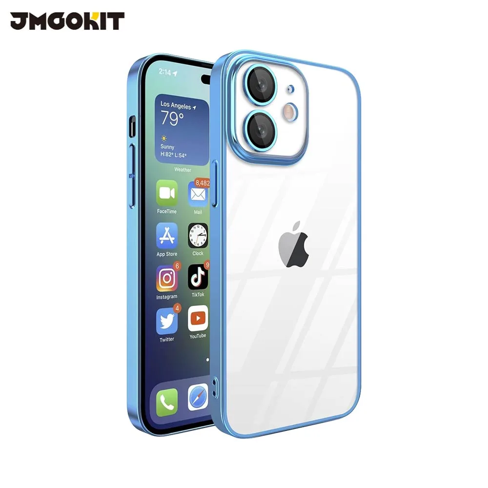 Coque de Protection Crystal Glass JMGOKIT pour Apple iPhone 11 Bleu