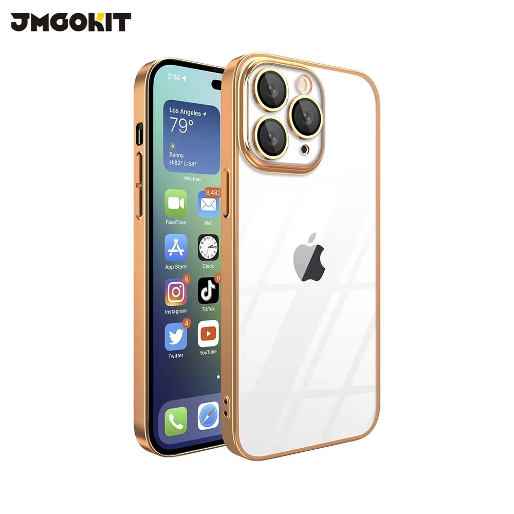 Coque de Protection Crystal Glass JMGOKIT pour Apple iPhone 11 Pro Max Or