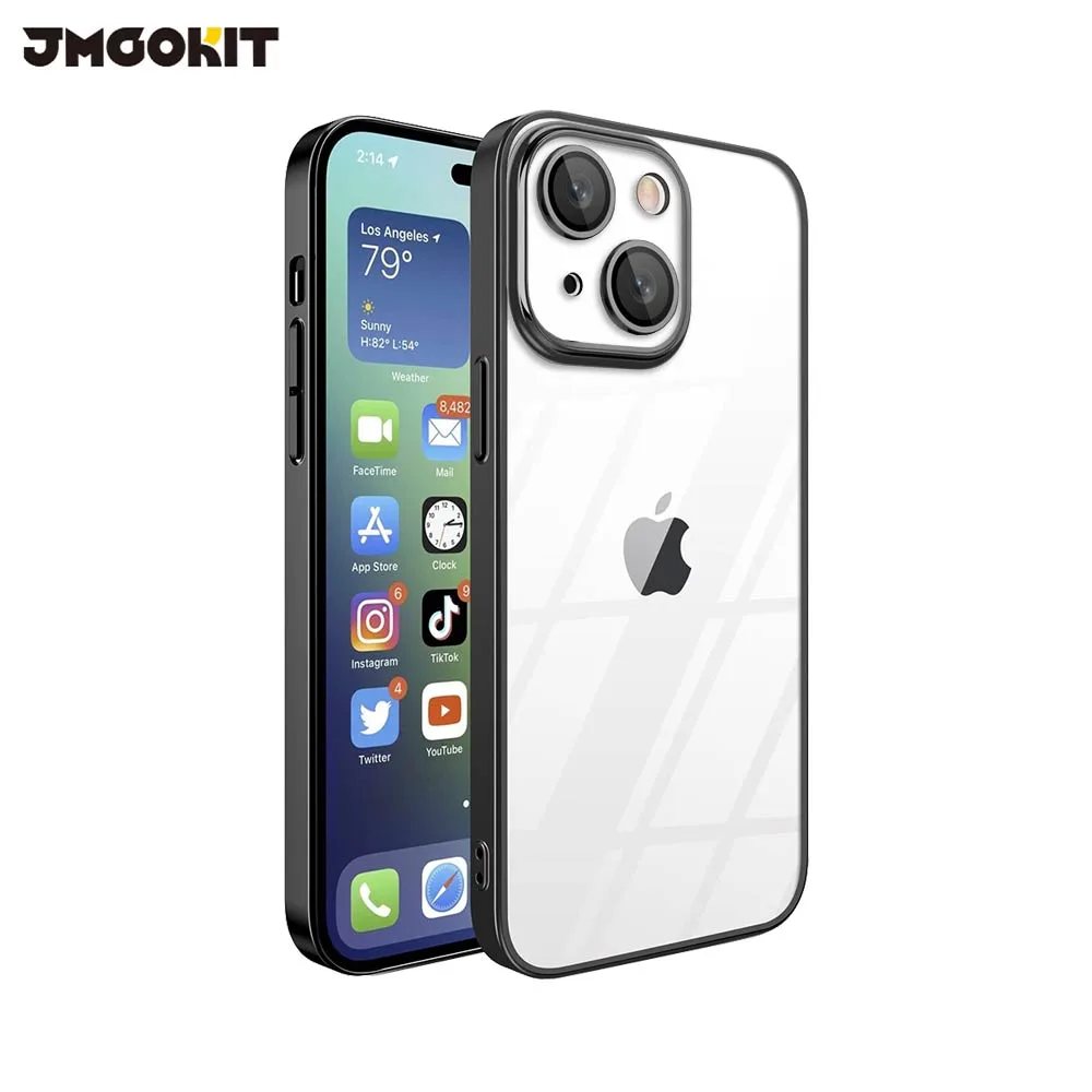 Coque de Protection Crystal Glass JMGOKIT pour Apple iPhone 14 Plus Noir