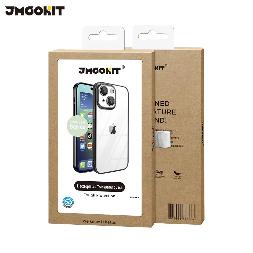 Coque de Protection Crystal Glass JMGOKIT pour Apple iPhone 14 Plus Noir — vue 2