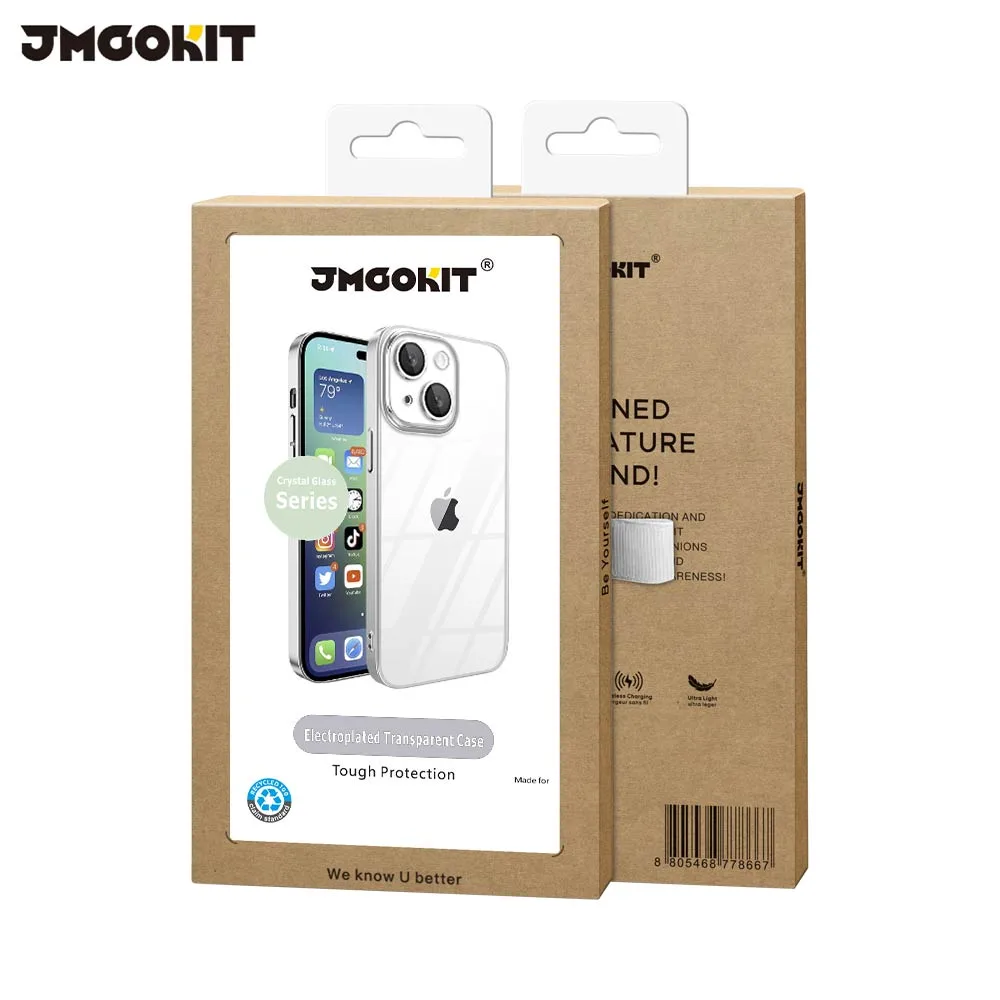 Coque de Protection Crystal Glass JMGOKIT pour Apple iPhone 14 Argent — vue 2