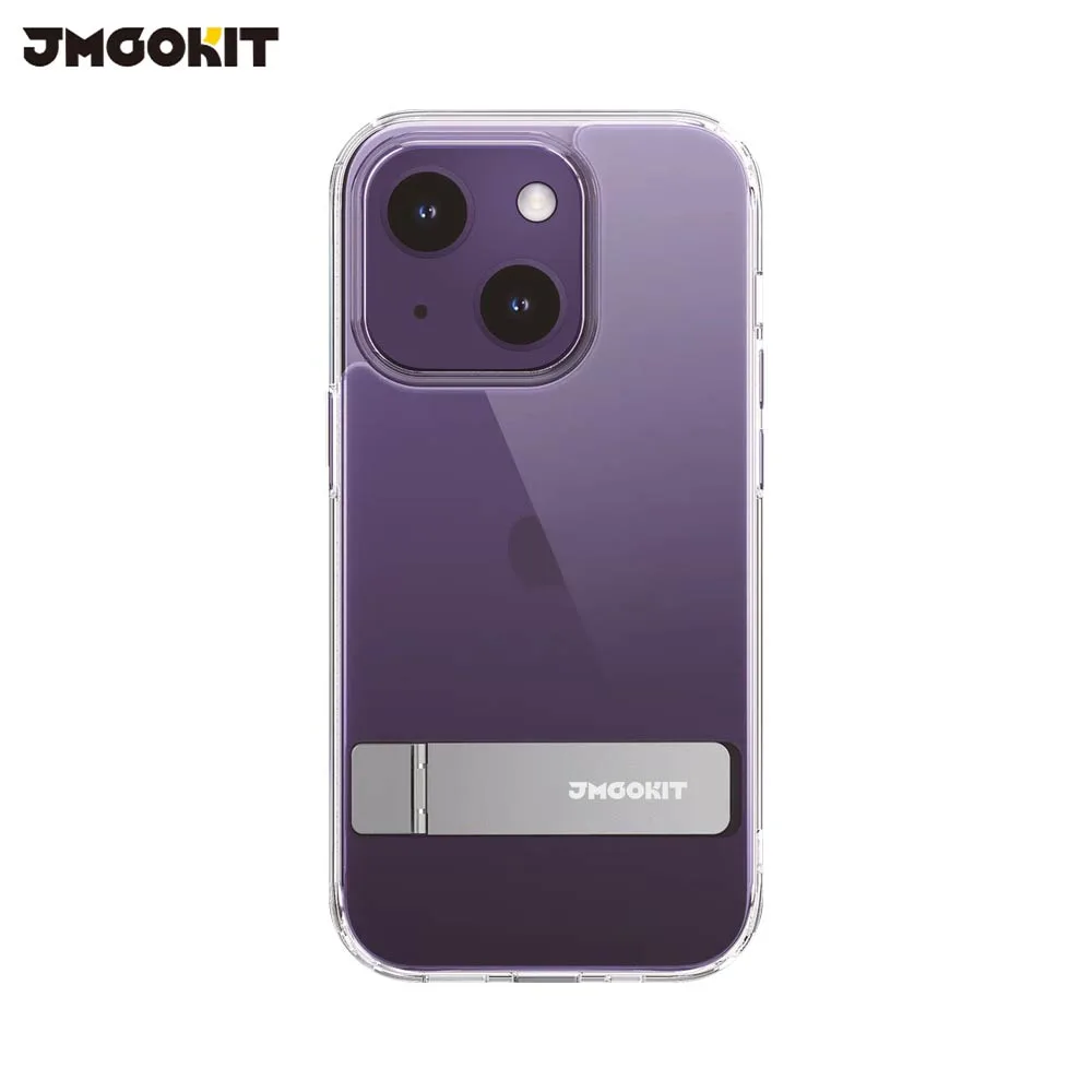 Coque de Protection Metal Bracket JMGOKIT pour Apple iPhone 14 Plus Transparent